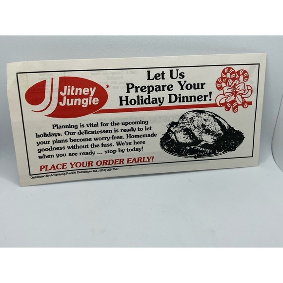 Vintage Jitney Jungle Mailer Flyer Ad 1980s Mississippi Grocery Store Holiday - Picture 1 of 5